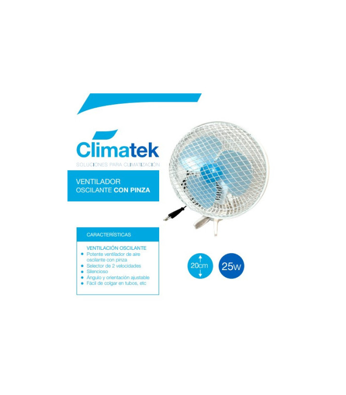Ventilador de pinza oscilante Climatek 25W | Grow Shop Low Cost